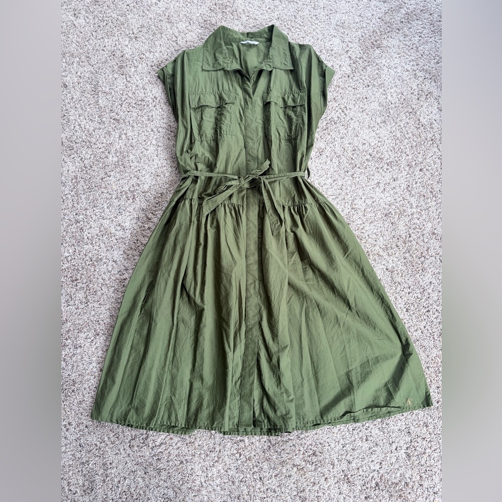 Chic Olive Green Midi Dress